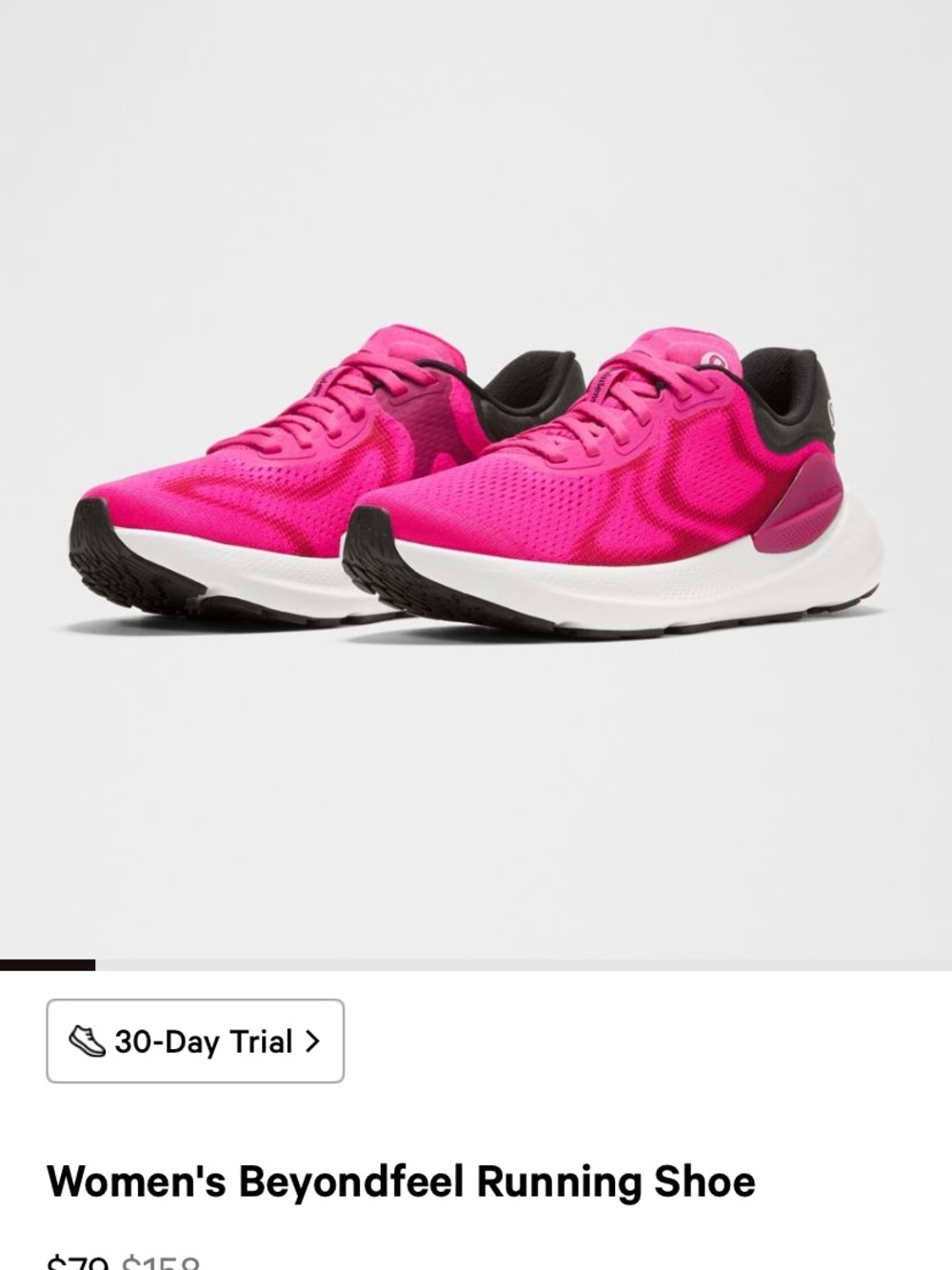 lululemon athletica Women's Beyondfeel Running Shoe in Bright Pink and Black